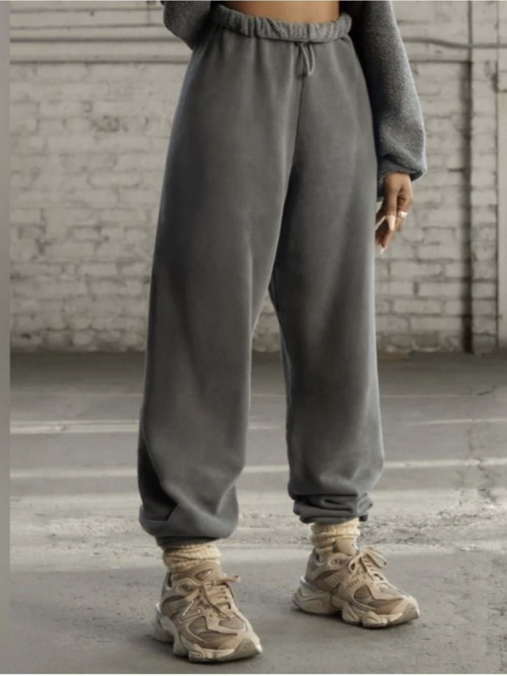 ♡ Joah Brown Oversized Joggers Washed Black